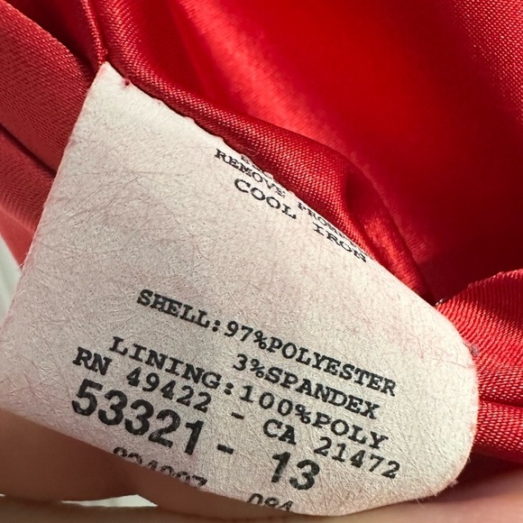 Vintage Jessica McClintock Dress Long Red Formal Satin Sexy Size 6 Extra Small - Picture 7 of 9